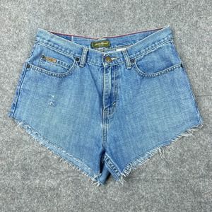 Eddie Bauer Shorts Womens‎ 8 Blue Jean Light Wash Denim Raw Hem Cut Off Cotton